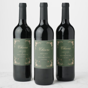 Art Nouveau Enchanted Vintage Wedding Wine Label