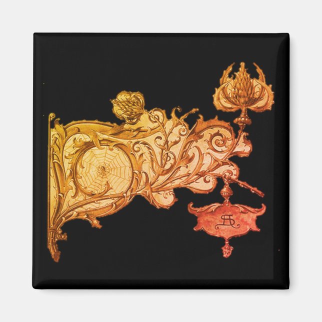 Art nouveau fall sconce spiderweb anton seder magnet (Front)