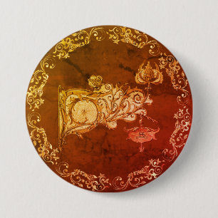 Art nouveau fall sconce spiderweb elegant marble 7.5 cm round badge