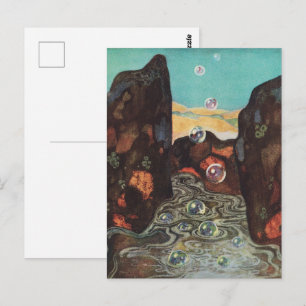 Art Nouveau Fantasy Bubbles in Canyon Decor Postcard