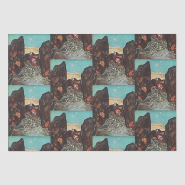 Art Nouveau Fantasy Bubbles in Canyon Decor Tissue Paper (Front)