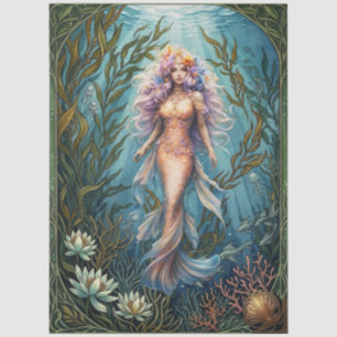 Art Nouveau Fantasy Mermaid Decoupage Tissue Paper