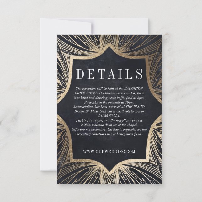 Art Nouveau faux gold DETAILS insert card (Front)