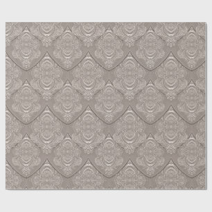Art Nouveau Feather Pattern in Dark Beige Wrapping Paper