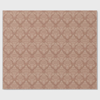 Art Nouveau Feather Pattern in Orange Wrapping Paper