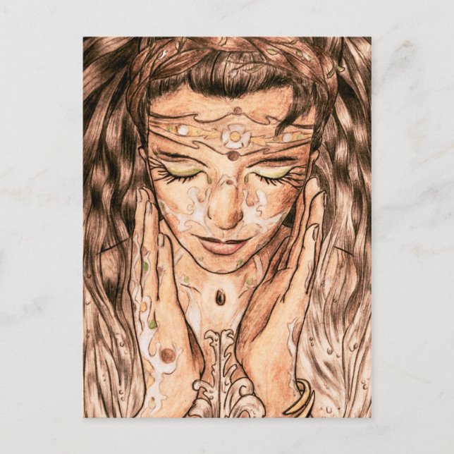 Art Nouveau Fine Art Lady Postcard (Front)