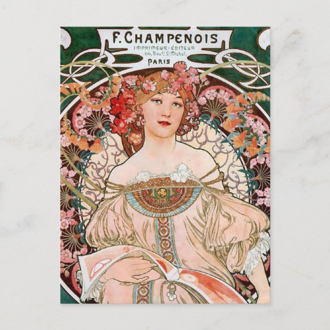 Art Nouveau Fine Art Postcard (Front)