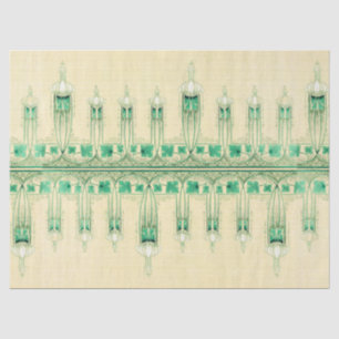 Art Nouveau Fleur de Lis Floral Pink Tissue Paper