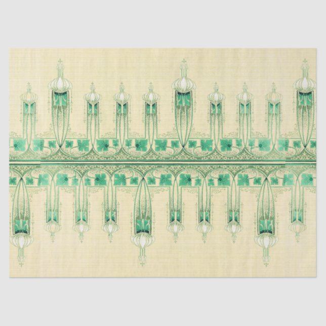 Art Nouveau Fleur de Lis Floral Pink Tissue Paper (Front)