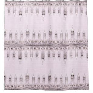 Art Nouveau Fleur de Lis Floral Shower Curtain