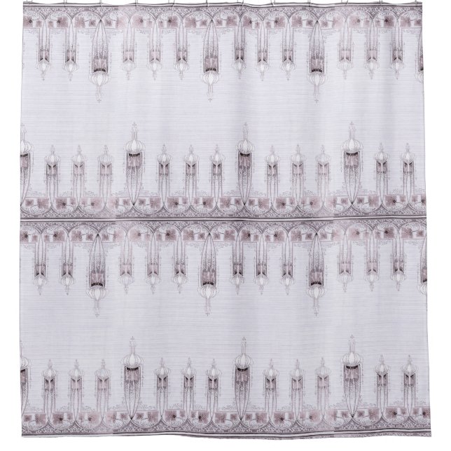 Art Nouveau Fleur de Lis Floral Shower Curtain (Front)