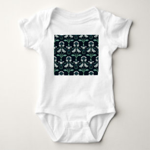 Art nouveau floral, abstract seamless pattern. baby bodysuit