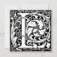 Art Nouveau Floral Alphabet Monogram Letter L