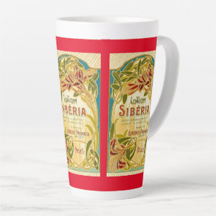 Art nouveau floral beauty lotion Siberia label Latte Mug