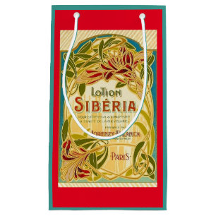 Art nouveau floral beauty lotion Siberia label Small Gift Bag