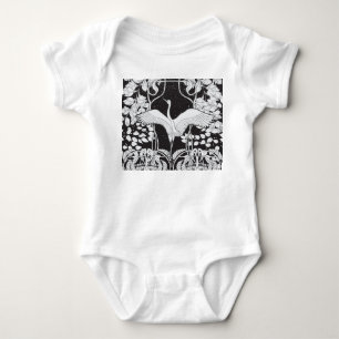Art Nouveau: Floral Bird Illustration Baby Bodysuit