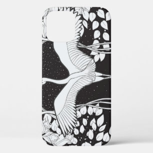Art Nouveau: Floral Bird Illustration iPhone 12 Case