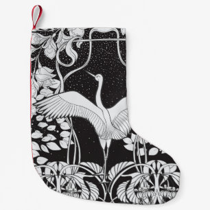 Art Nouveau: Floral Bird Illustration Small Christmas Stocking