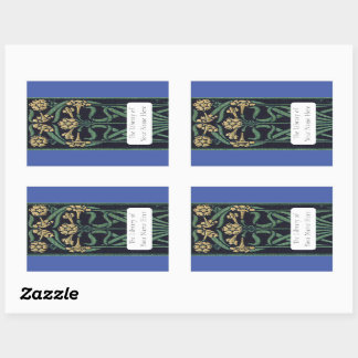 Art Nouveau Floral Bookplate Rectangular Sticker