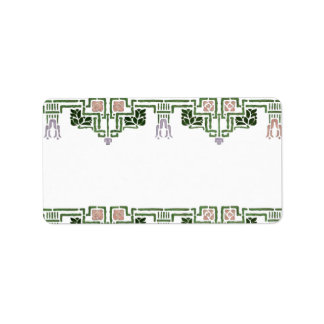 Art Nouveau Floral Border Label