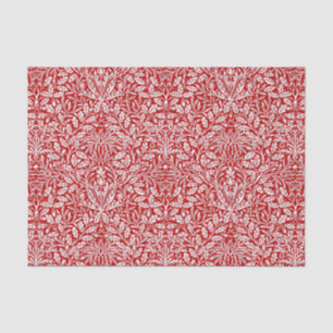 Art Nouveau Floral Damask, Deep Red and White Tissue Paper