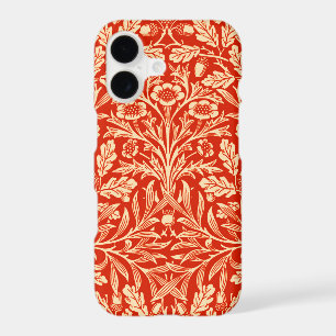 Art Nouveau Floral Damask, Mandarin Orange