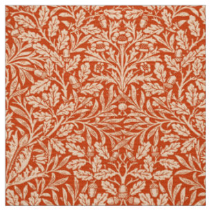 Art Nouveau Floral Damask, Mandarin Orange Fabric
