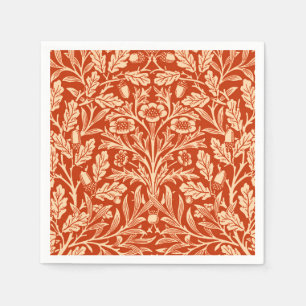 Art Nouveau Floral Damask, Mandarin Orange Napkin