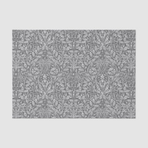 Art Nouveau Floral Damask, Silver Gray / Grey Tissue Paper