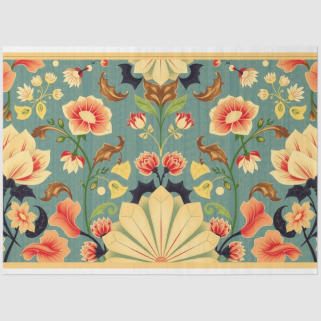 Art Nouveau Floral Decoupage Tissue Paper (Front)
