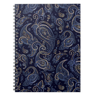Art Nouveau Floral Denim Design Notebook