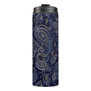 Art Nouveau Floral Denim Design Thermal Tumbler