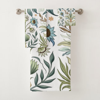 Art Nouveau Floral Design 402 flowers Bath Towel Set