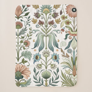 Art Nouveau Floral Design 402 flowers Sherpa Blanket