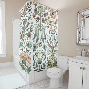 Art Nouveau Floral Design 402 flowers Shower Curtain