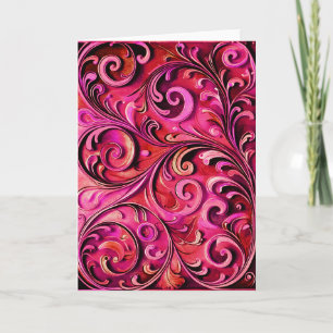 Art Nouveau floral design Rusty Rose Card