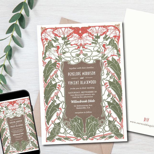 Art Nouveau Floral Elegance 2 Invitation (Creator Uploaded)