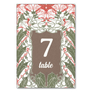 Art Nouveau Floral Elegance 2 Table Number