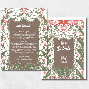Art Nouveau Floral Elegance 2 Wedding Details Enclosure Card