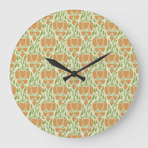 Art Nouveau: Floral Elegance Large Clock
