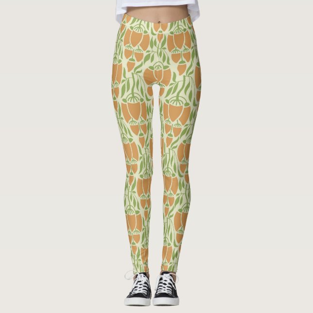 Art Nouveau: Floral Elegance Leggings (Front)