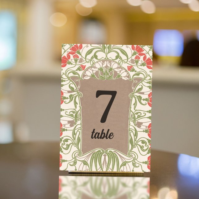 Art Nouveau Floral Elegance Table Number (Creator Uploaded)