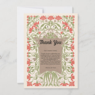 Art Nouveau Floral Elegance Thank You Card
