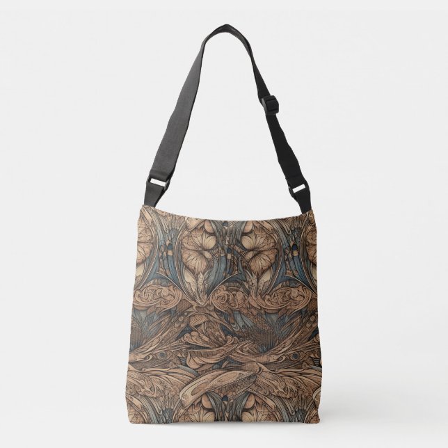 Art Nouveau Floral elegant Crossbody Bag (Front)