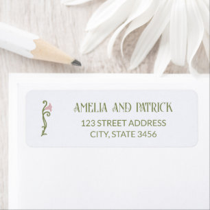 Art Nouveau Floral Green and Pink Wedding