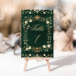 Art Nouveau Floral Green Gold Wedding table number<br><div class="desc">Art Nouveau Floral Green Gold Wedding table number
Matching items available.</div>