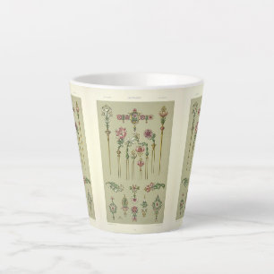 Art nouveau floral hairpins anton seder victorian  latte mug