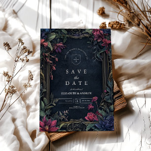 Art Nouveau Floral Halloween Wedding  Save The Date