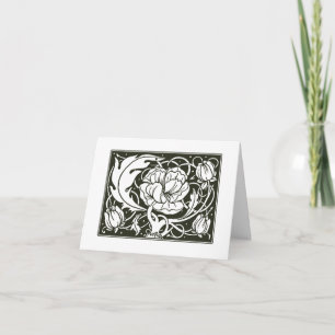 Art Nouveau Floral Illustration Thank You Card