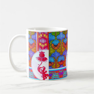 Art nouveau floral Imperial verneuil blue pink  Coffee Mug